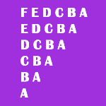 Inverted Right Triangle Alphabet Pattern in Java: Pattern 5