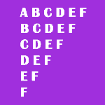 Inverted Right Triangle Alphabet Pattern in Java: Pattern 6