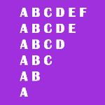 Inverted Right Triangle Alphabet Pattern in Java: Pattern 1