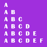 Java Program to print Half Pyramid using Alphabets in Increasing order