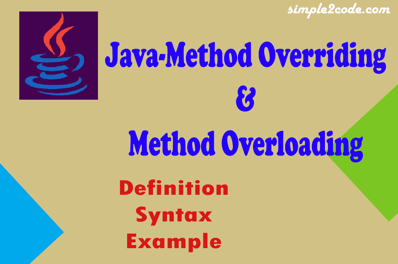 Method Overriding And Method Overloading In Java - Simple2Code