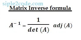 matrix inverse formula