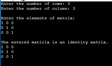 identity matrix in C++