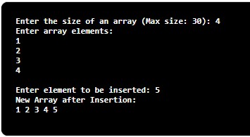 insert element in an array in C++