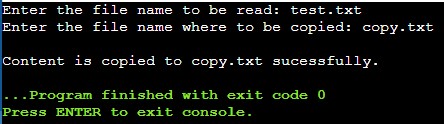copy content from one file to another in C