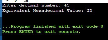 decimal to hexadecimal in java using recursion